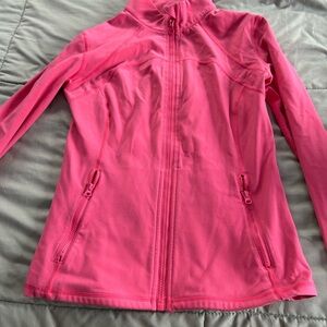 Women's Pink Long Sleeve Zip-Up Top